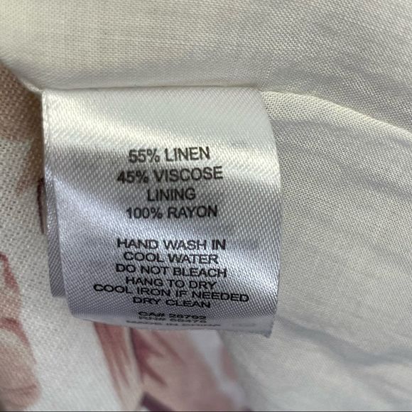 House of Harlow 1960 Womens Large Dress Midi Pink Floral Leaves Puff Sleeves - Picture 13 of 13